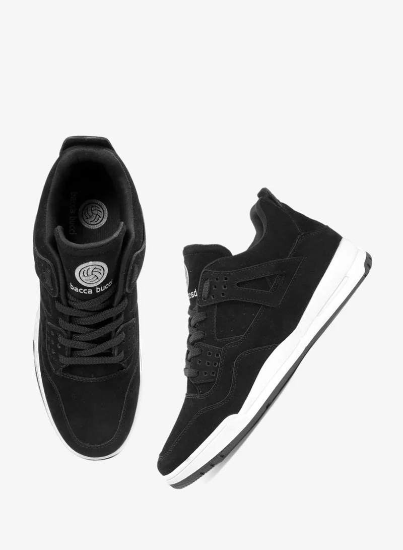 Bacca Bucci Black Ultraforce Mid-Top Retro Fashion Athletic Sneakers for Men | Best Price UAE